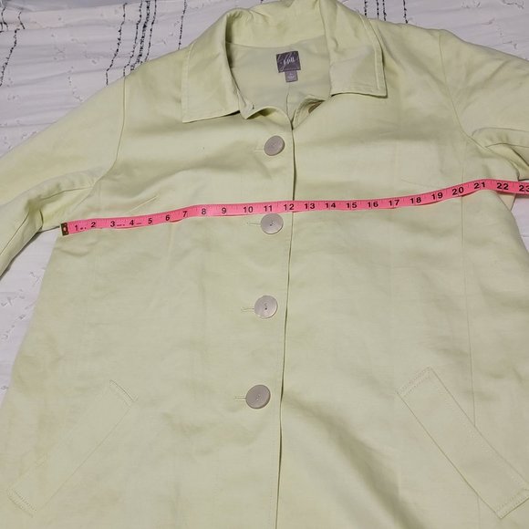 J. Jill Jacket Women's Lined Linen Blend Trench Coat with Pockets Large Tall - Picture 3 of 9